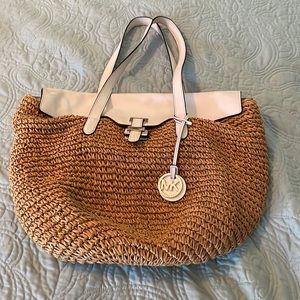 MICHAEL Michael Kors Tan and White Tote